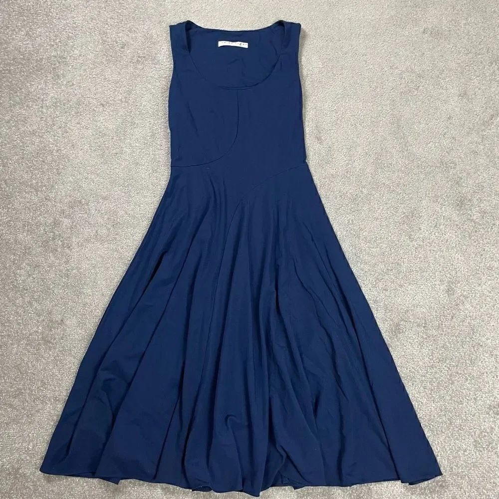 Trina Turk Dress Size Small Womens Navy Blue Scoop Neck Sleeveless Stretch NWOT